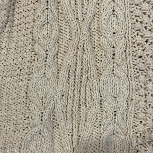 Handmade Cozy Cream Cable Knit Sweater - Picture 3 of 3